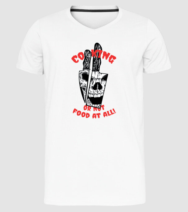 Cuțite de bucătar model alb pe tricou