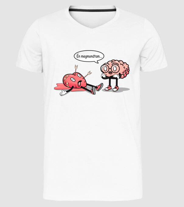 Inimă frântă - Terapie creier vs inimă model alb pe tricou