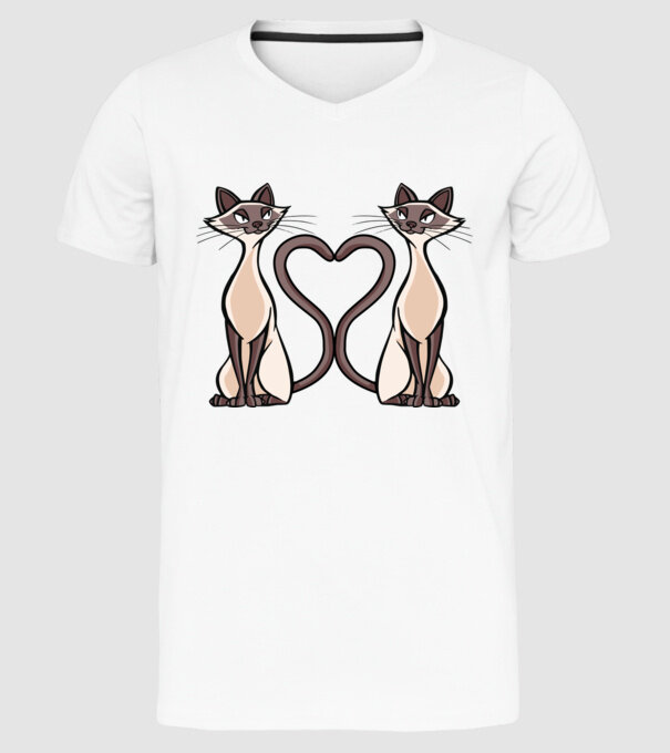 Pisicuțe Siameze model alb pe tricou
