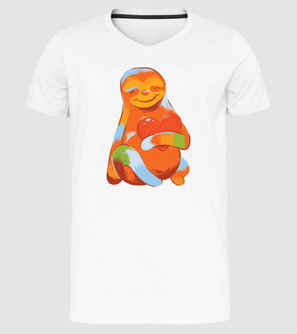 Leneș colorat model alb pe tricou