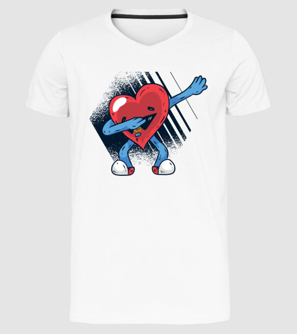 'Inimă DAB Floss Heart tricou amuzant pentru Valentine''s Day' model alb pe tricou