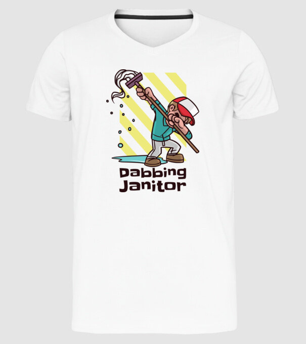 Cleaning DAB model alb pe tricou
