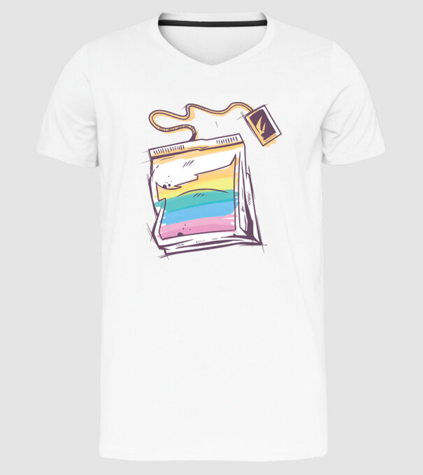 Filtru de ceai model alb pe tricou