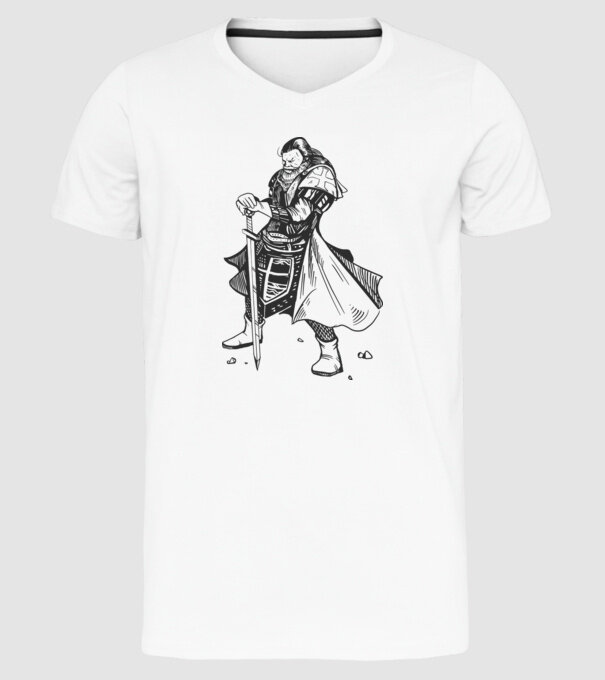 Cavaler Templier model alb pe tricou