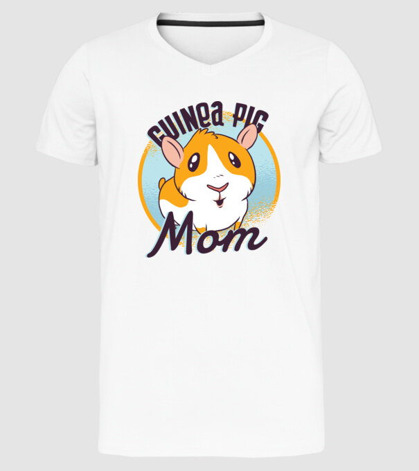 Mamă Porcușor de Guineea model alb pe tricou