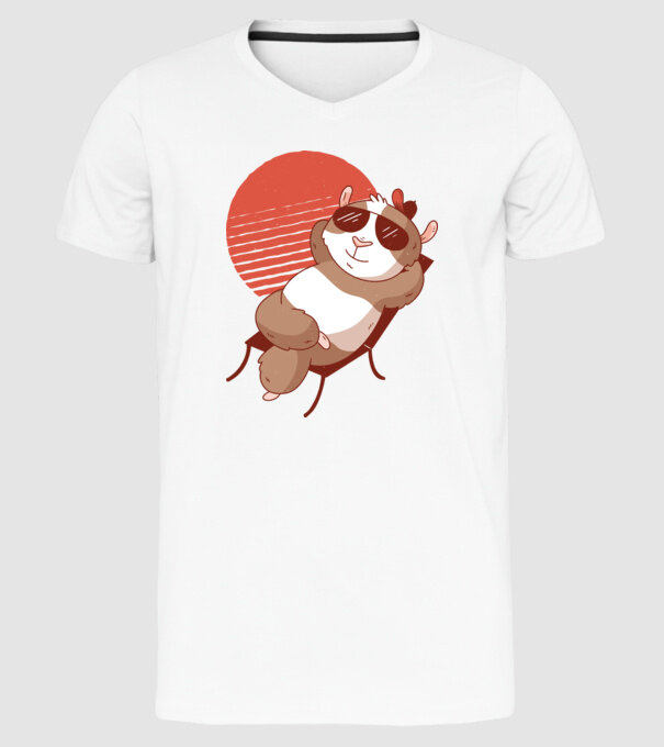 Porcușor de Guineea Relax model alb pe tricou