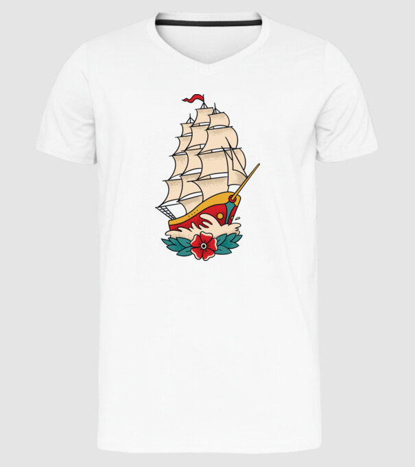 Vapor Tatuaj model alb pe tricou