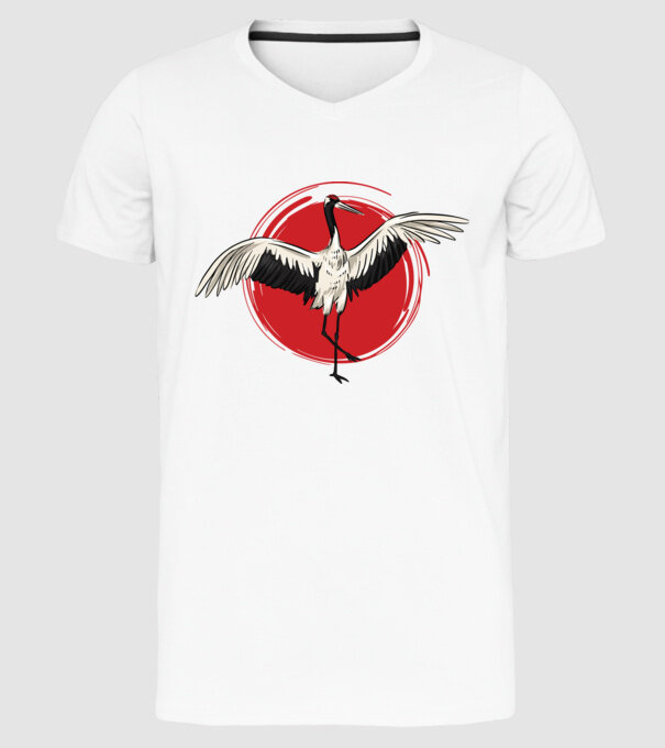 Pasăre Thai Chi model alb pe tricou