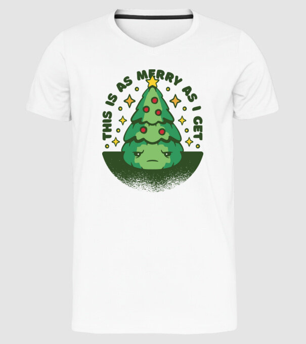 This is as merry as i get tricou Crăciun model alb pe tricou