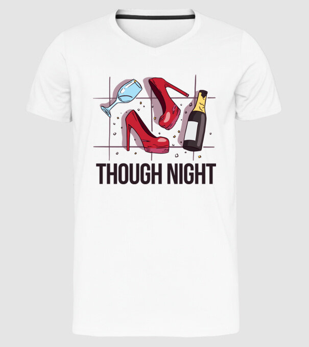 Though Night - seară grea model alb pe tricou