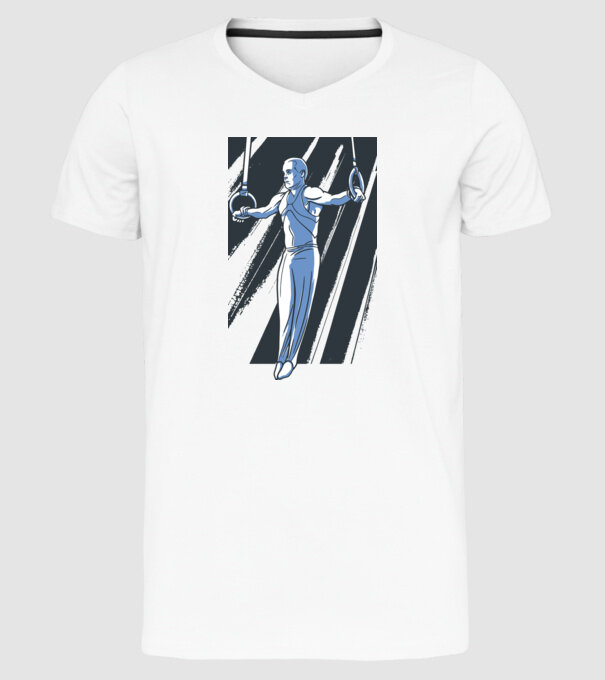 Inel de gimnastică tricou Gimnastică model alb pe tricou