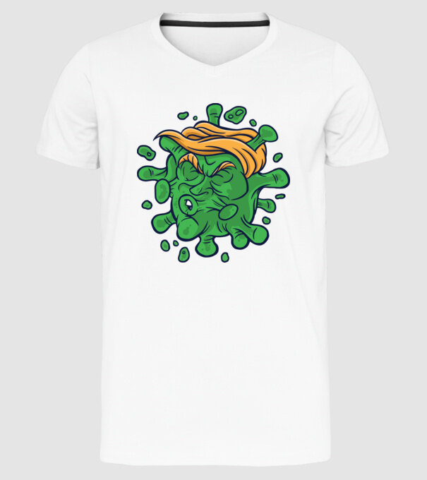 Covid Trump model alb pe tricou