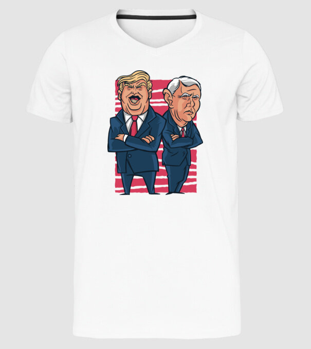 Trump Pence USA model alb pe tricou