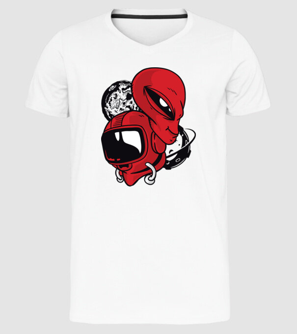 OZN Astronaut model alb pe tricou