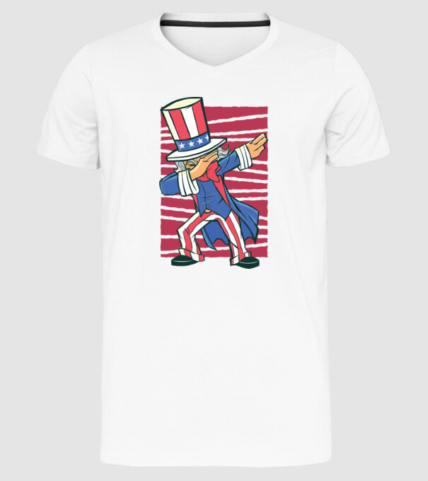 Uncle Sam DAB model alb pe tricou