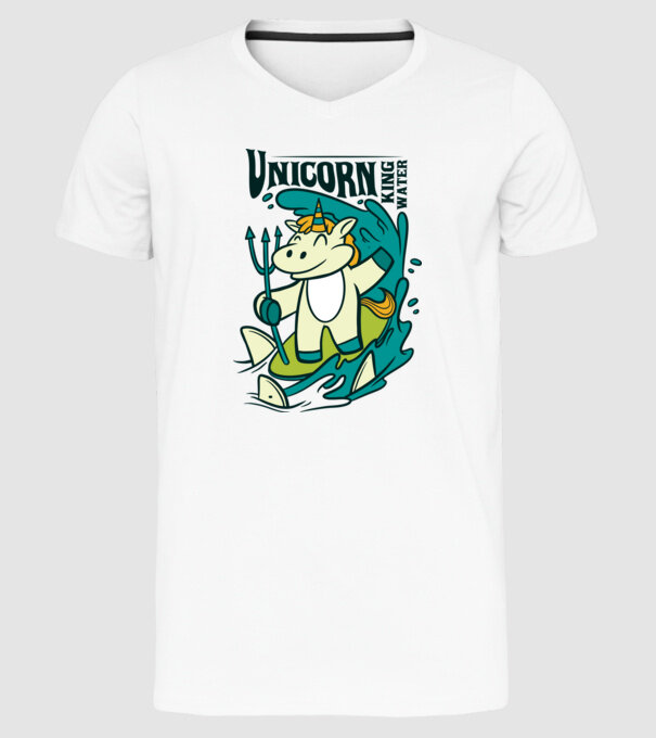 Unicorn regele apelor model alb pe tricou