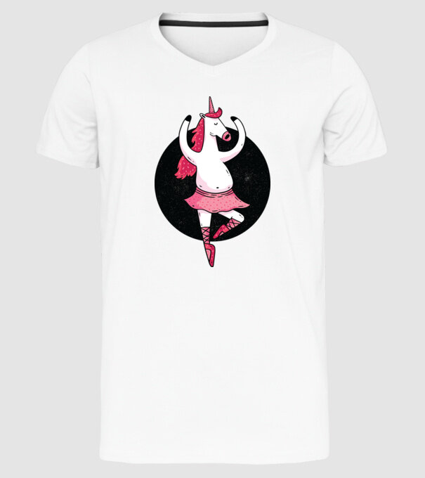 Unicorn Balet model alb pe tricou