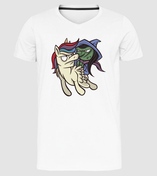 Unicorn vrăjitoare model alb pe tricou