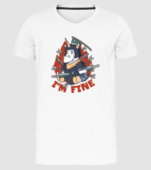 Cavaler Unicorn model alb pe tricou