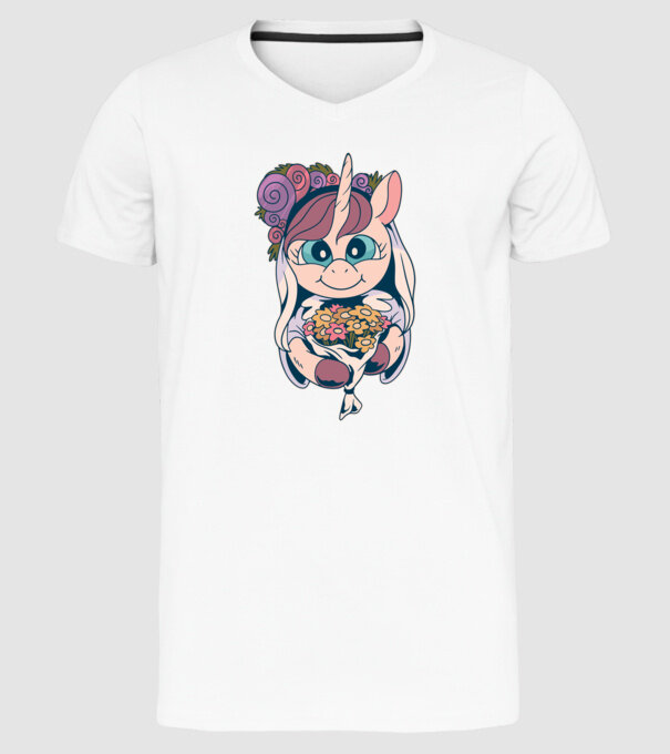 Unicorn Mireasă model alb pe tricou