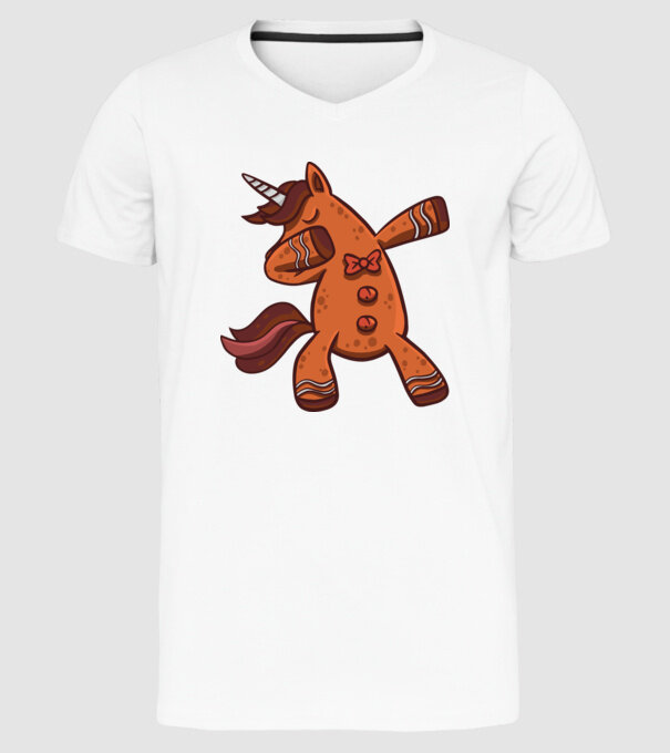 Unicorn turtă dulce DAB model alb pe tricou