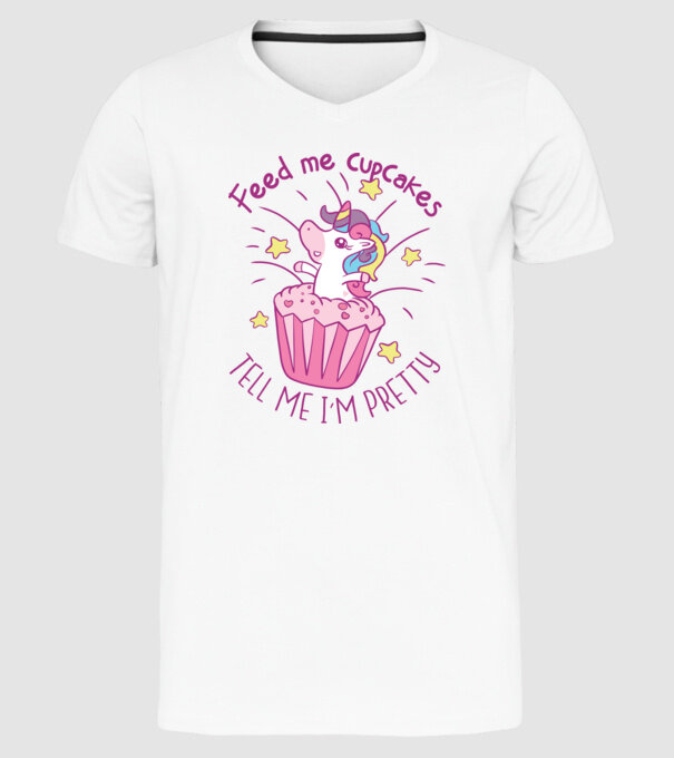 Unicorn Muffin model alb pe tricou