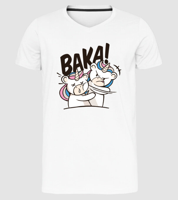 Unicorn palmă model alb pe tricou