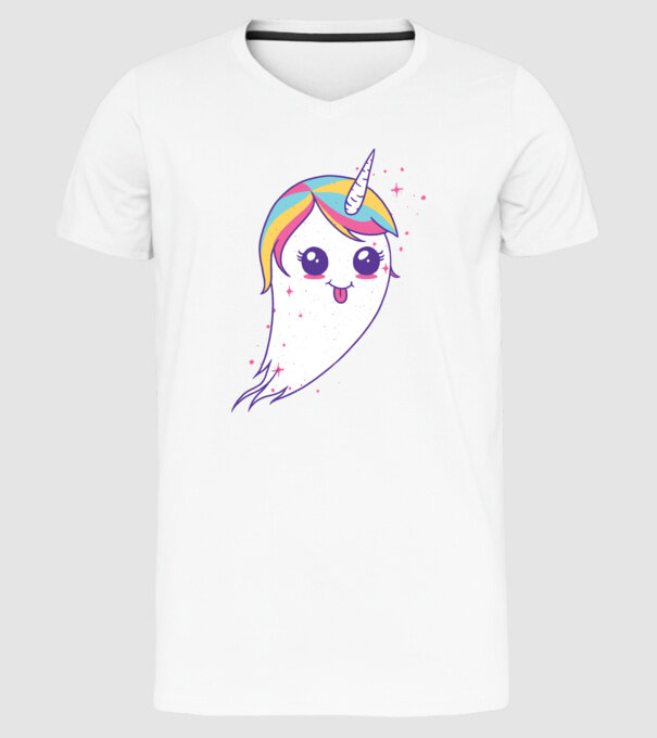 Unicorn Fantoma model alb pe tricou