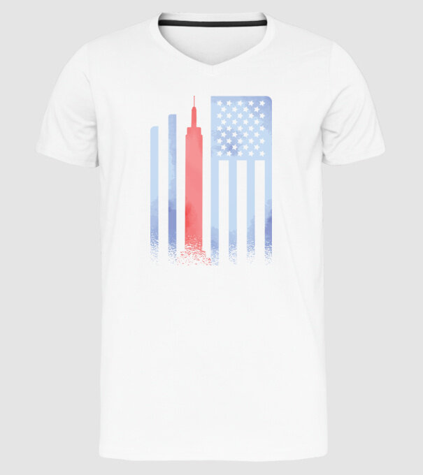 Usa Empire State Building model alb pe tricou