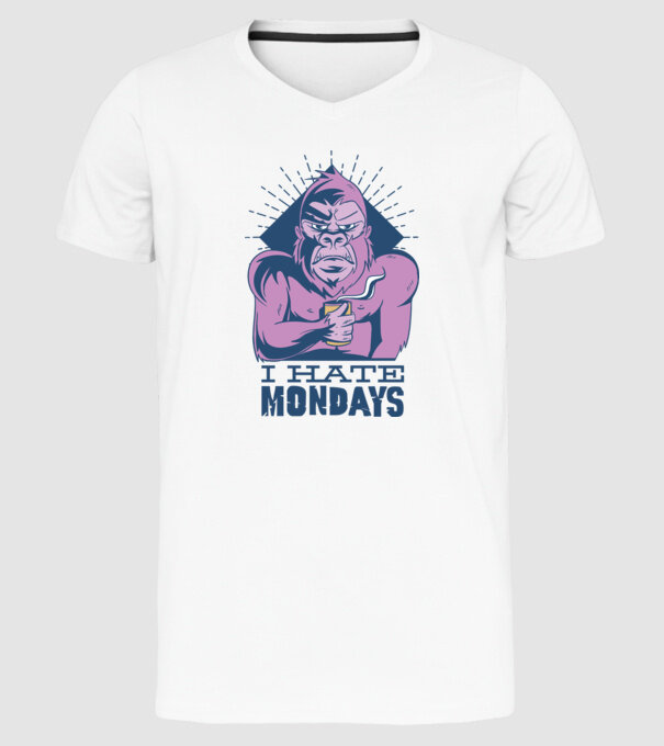 Urăsc zilele de luni model alb pe tricou