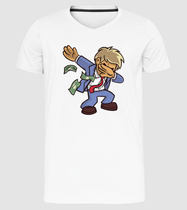 Om de afaceri DAB model alb pe tricou