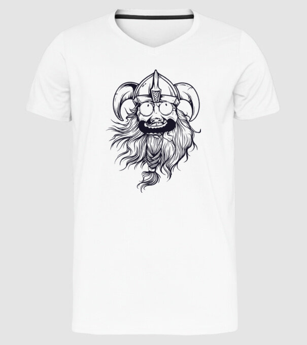 Viking model alb pe tricou