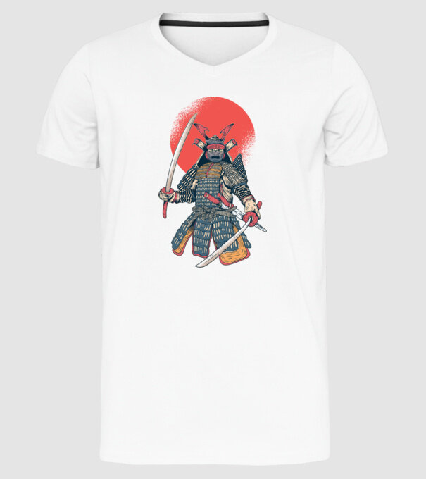 Vintage Samurai tricou arte marțiale orientale model alb pe tricou