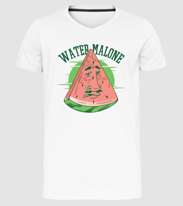 Water Malone model alb pe tricou