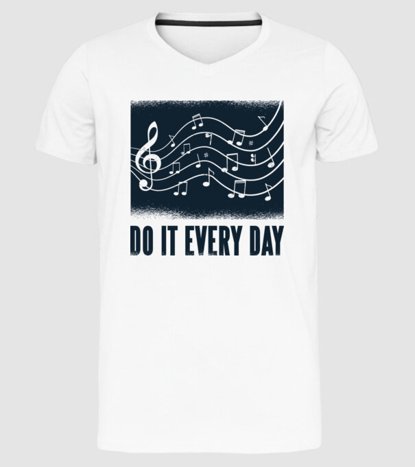 Note muzicale model alb pe tricou
