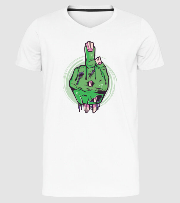 Mână Zombie model alb pe tricou
