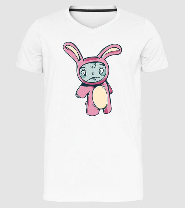 Iepuraș Zombie model alb pe tricou