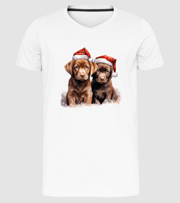 Catelusi Craciun Alb model alb pe tricou