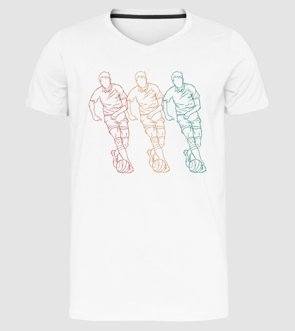 Fotbalist Retro model alb pe tricou