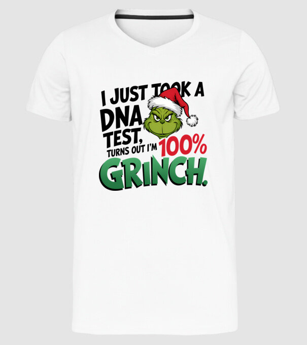 Grinch DNA test model alb pe tricou
