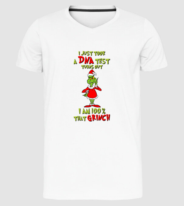 I just took a DNA test - I am Grinch model alb pe tricou