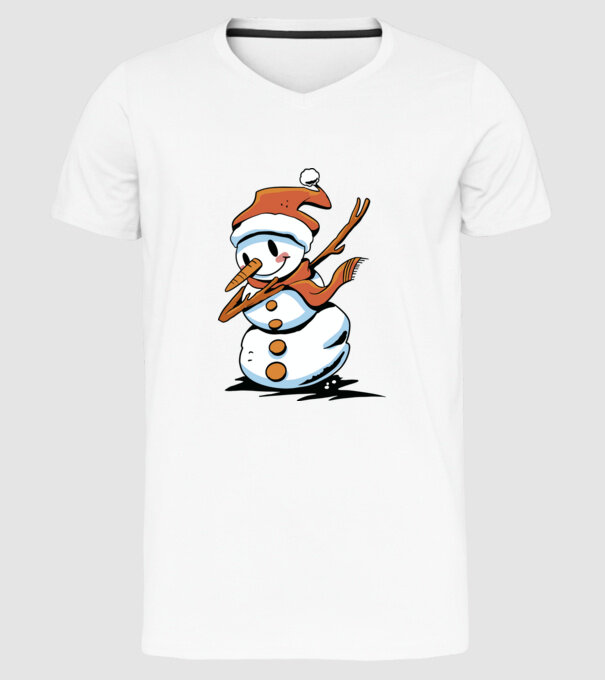 om de zăpadă Dab model alb pe tricou