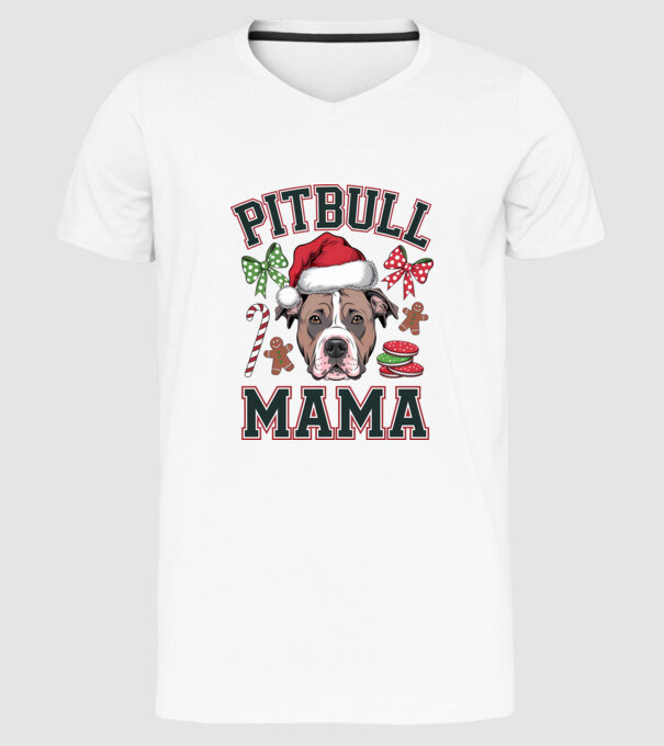 Pitbull Mama model alb pe tricou