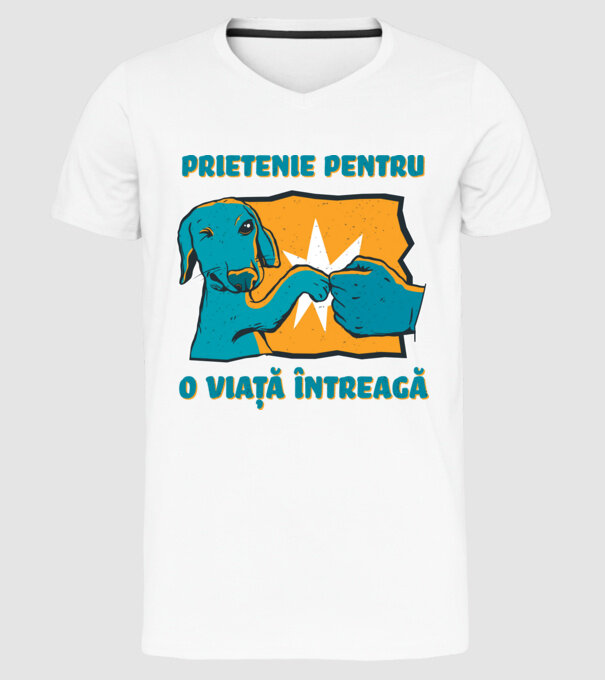 Prietenie pentru o viață întreagă model alb pe tricou