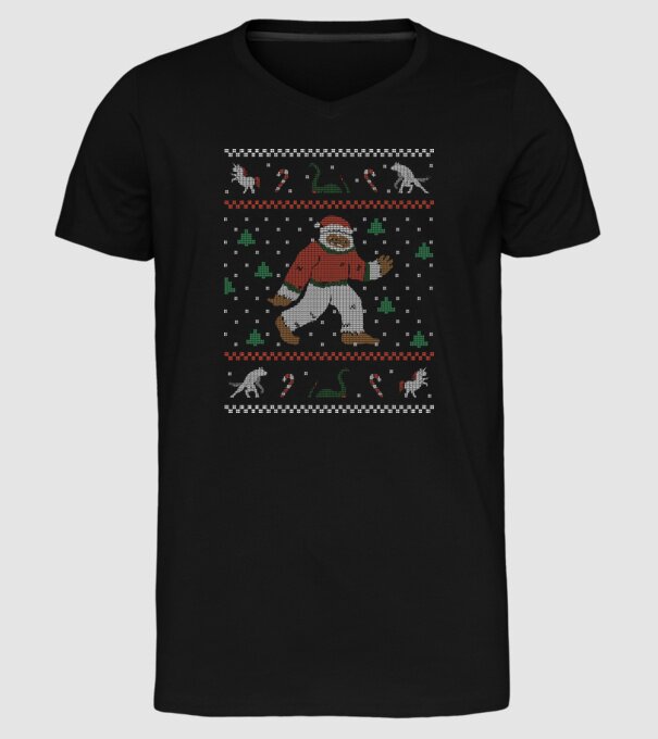 Ugly Sweater Yeti model negru pe tricou