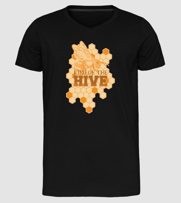 Regele stupului model negru pe tricou