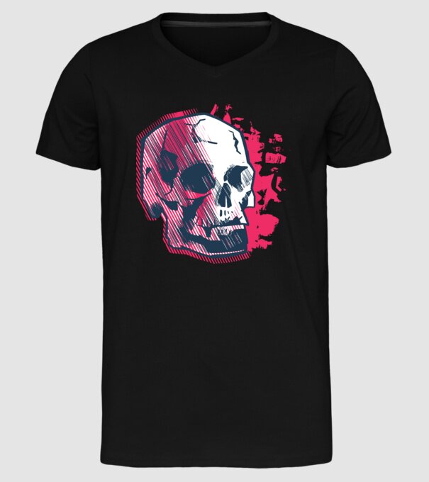 Craniu abstract model negru pe tricou