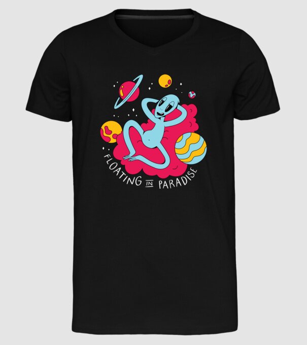 Alien Chill model negru pe tricou
