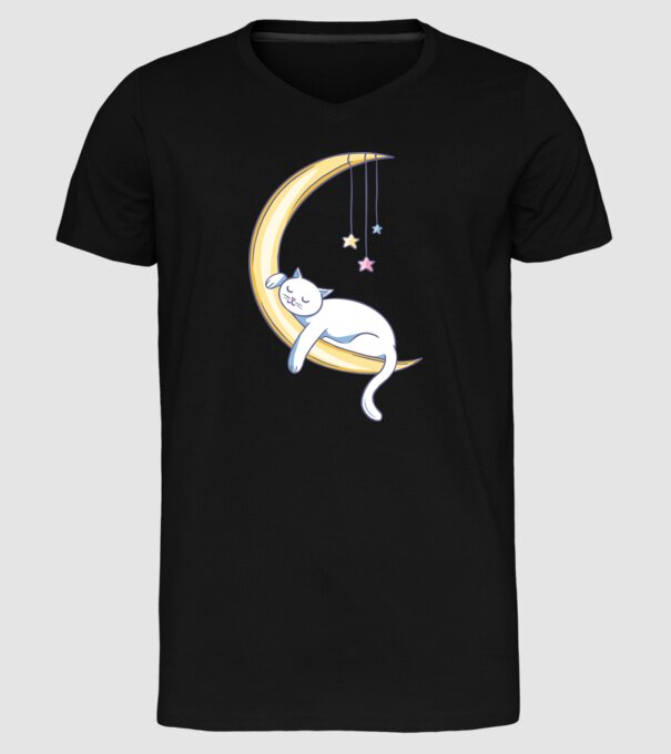Pisicuța dormind model negru pe tricou