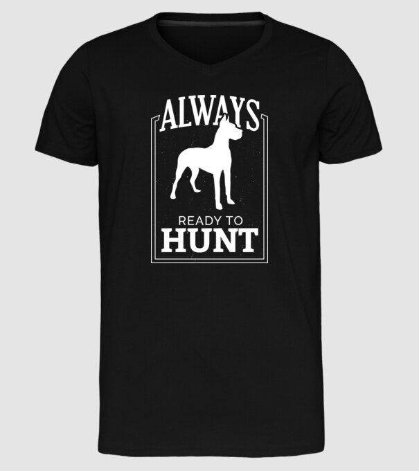 Always ready to hunt Câine de vânătoare model negru pe tricou